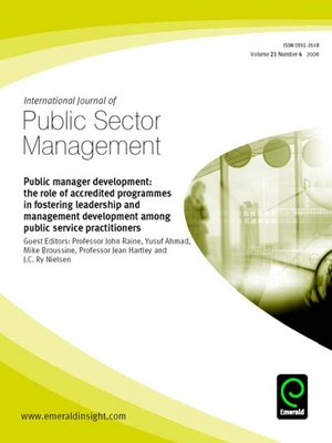 cover image of International Journal of Public Sector Management, Volume 21, Issue 4